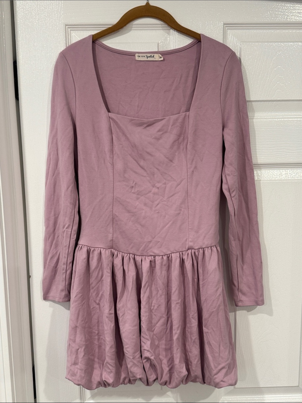 Live to be Spoiled Lilac Long Sleeve Bubble Dress